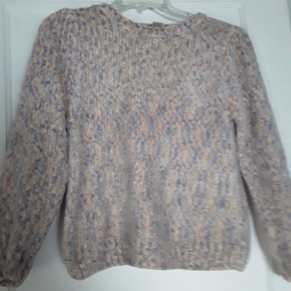 Currants Multi-colored pastels Long Sleeve Vintage Sweater Size Med